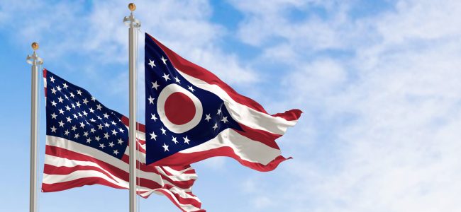 Ohio state flag; OH; flag