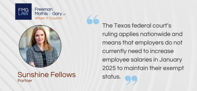 Federal judge invalidates DOL salary threshold changes - Freeman 